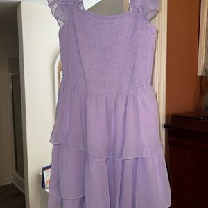 Amazon Lavender Mini Dress with Ruffles